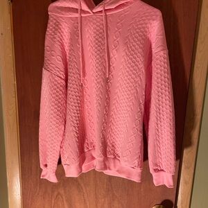 Pink Textured Hoodie. Boutique. New.